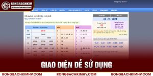 Giao diện Rồng Bạch Kim dễ sử dụng